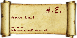 Andor Emil névjegykártya