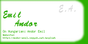 emil andor business card